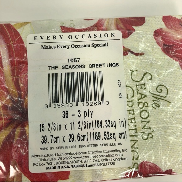 NAPKINS AND NAPKIN HOLDER SEASONS GREETINGS - Picture 14 of 14